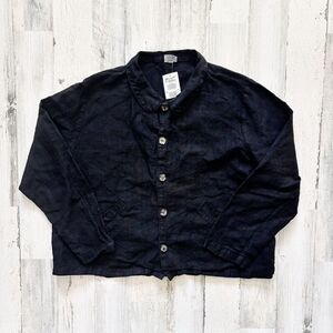 NWT CP Shades Black Linen Jacket Size M